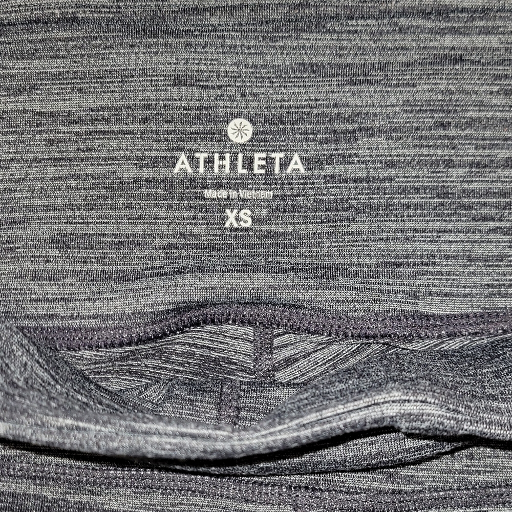 Athleta Womens High Rise Space Dye Leggings Grey Side Pockets Yoga Pants XS - Picture 10 of 10